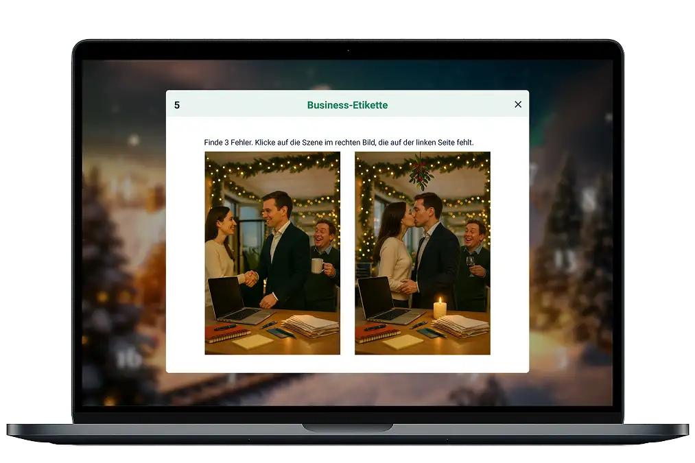 Quizaufgabe im digitalen Adventskalender von koviko